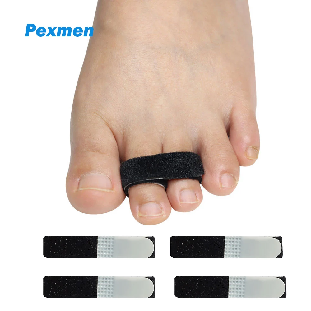 Pexmen 1/3/5/10Pcs Hammer Toe Straightener Corrector Toe Wraps Splints Toe Bandages for Broken Bent Crooked and Overlapping Toes pexmen 1 3 5 10pcs hammer toe straightener fabric buddy toe wraps splints toe corrector for broken crooked and overlapping toes