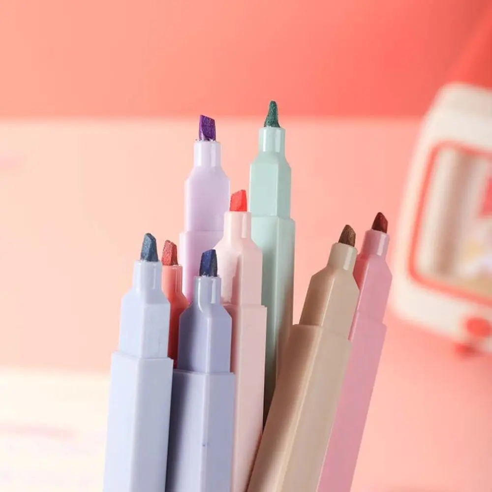 더블 헤드 형광펜, 형광 문구 용품, 파스텔 형광펜, 카와이 미적인 컬러 마커 펜, 사무실