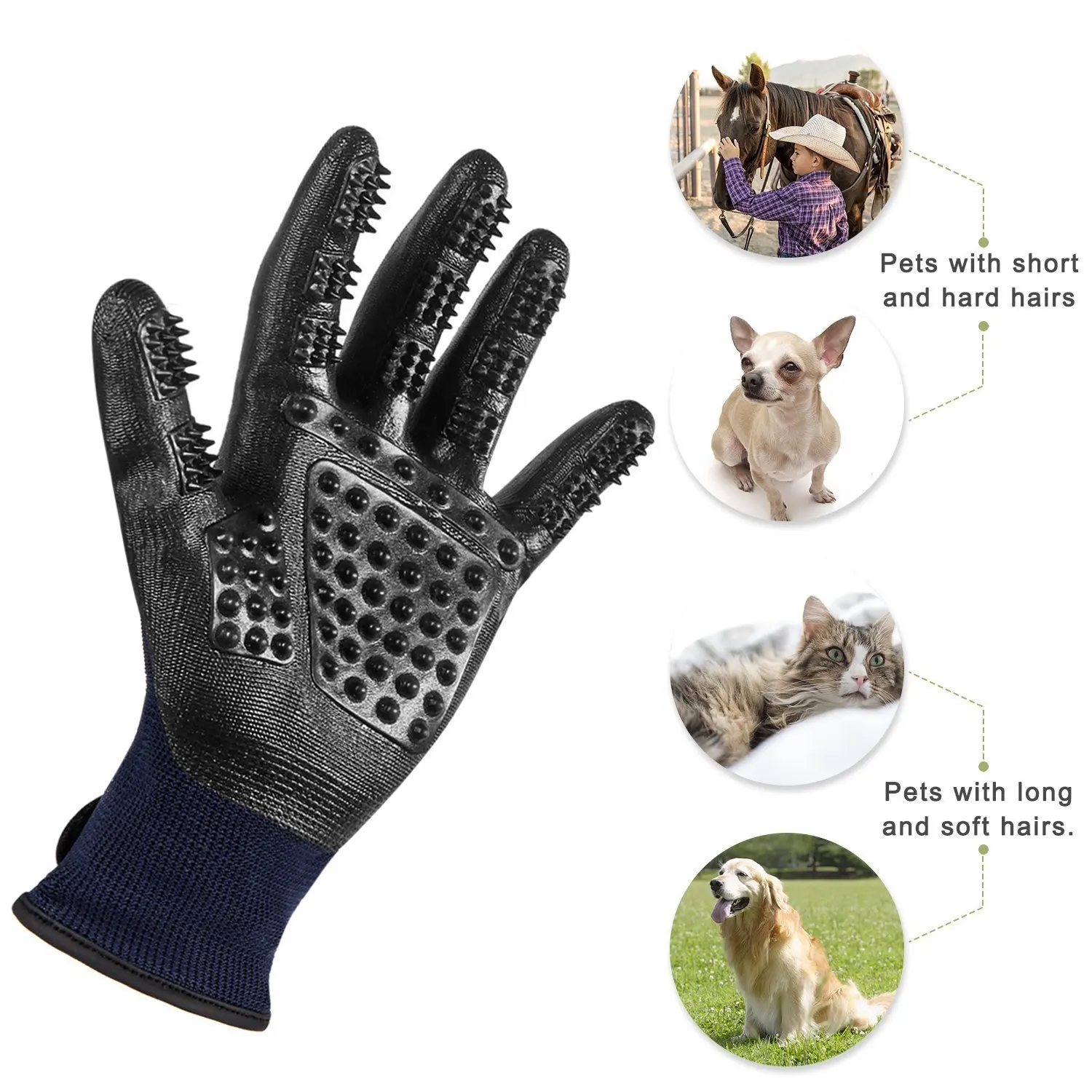 

Pet cat and dog grooming, grooming, grooming, hair massage, bath cleaning, five finger gloves different big animal