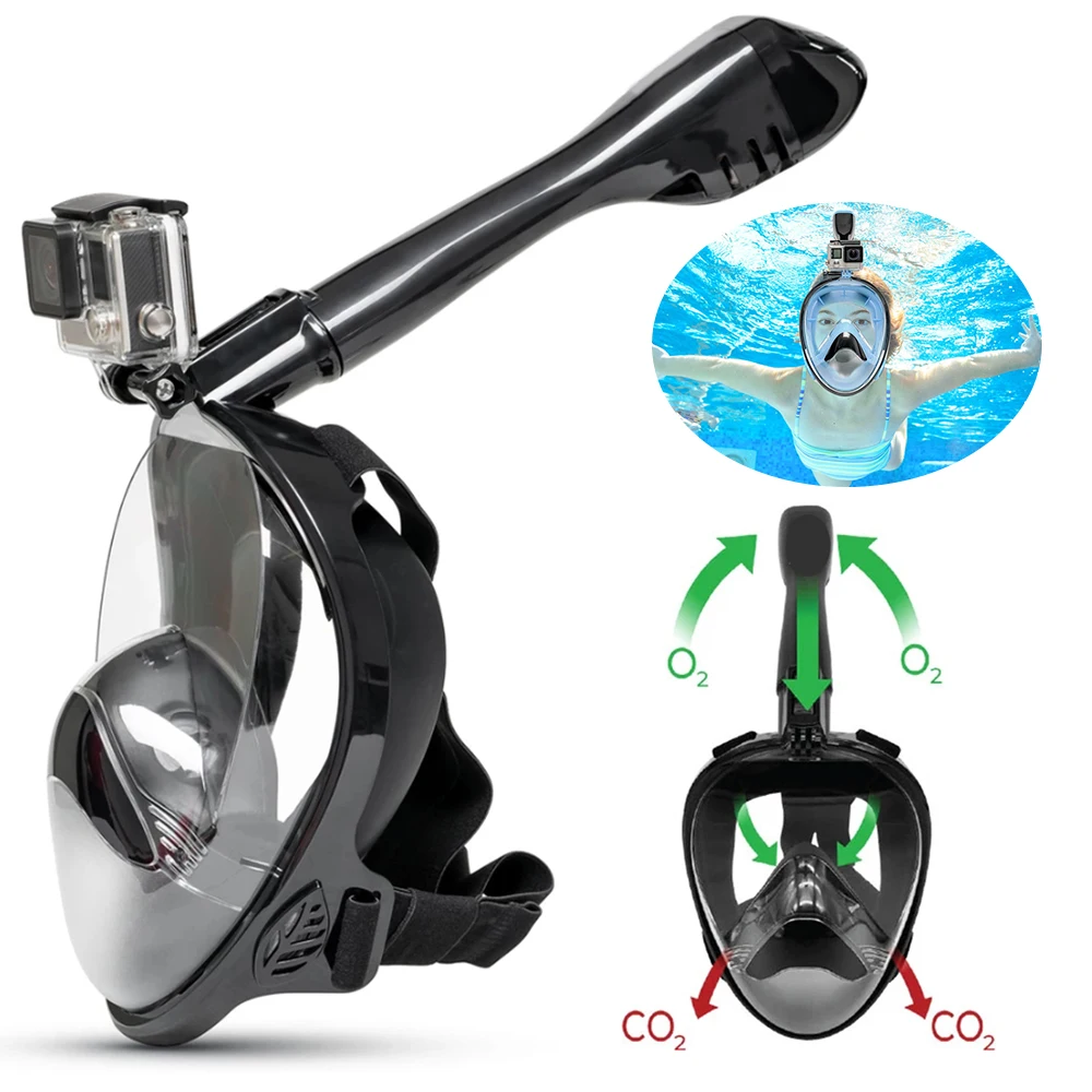 SwimmingPoolOutdoorSnorkelingKidsDivingSnorkelFullFaceMask