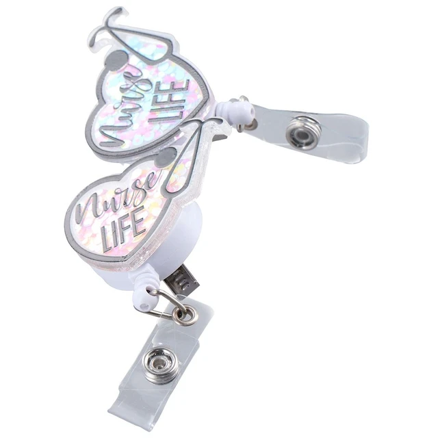 Nurse Shaker Badge Reel Gift Retractable Cute Badge Holder Love