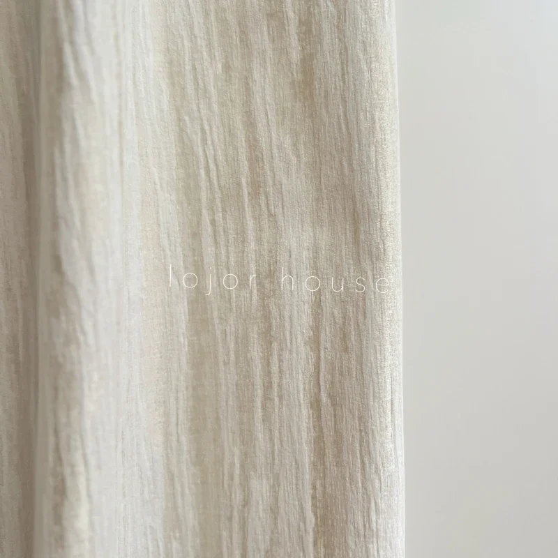 Curtains for Living Dining Room Bedroom Wood Grain Embossed Champagne Blackout Cream Style