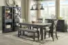 Tyler Creek Farmhouse 75" Display Cabinet or Bookcase with Drawers, Almost Black 3