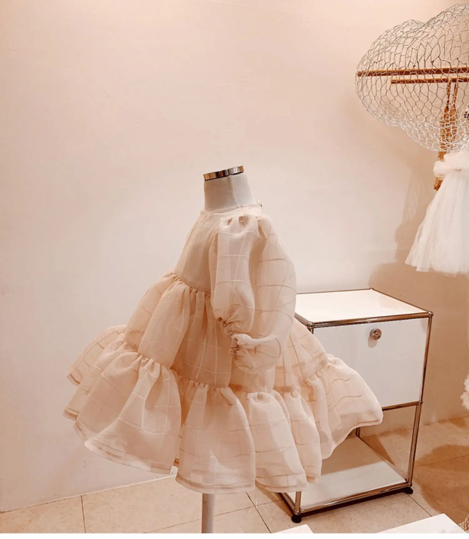 Children's Spring and Autumn Baby Puff Gauze Dress Girl's Dress Baby Princess Little Girls Dresses