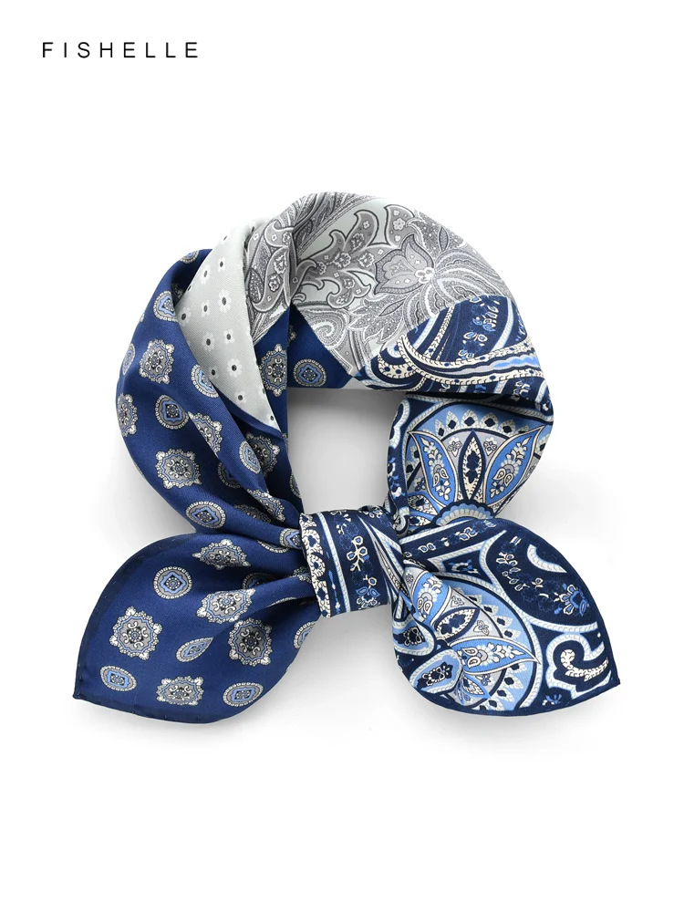 CC Square Scarf 90 CM In Dark Blue Colorful Silk Twill 187427 main image 1