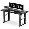 4 Legs Standing Desk with Dual Motor, 55 x 28 Inch Adjustable Height Desk with Power Outlets & LED Lights 2