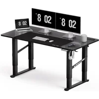 4 Legs Standing Desk with Dual Motor, 55 x 28 Inch Adjustable Height Desk with Power Outlets & LED Lights 2