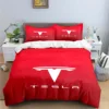 T-Tesla Logo Print Bedding Sets Exquisite Bed Supplies Set Duvet Cover Bed Comforter Set Bedding Set Luxury Birthday Gift 4