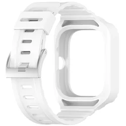 2-in-1 Silicone Protect Strap with Cover Case for Redmi Watch 4 (3 White)