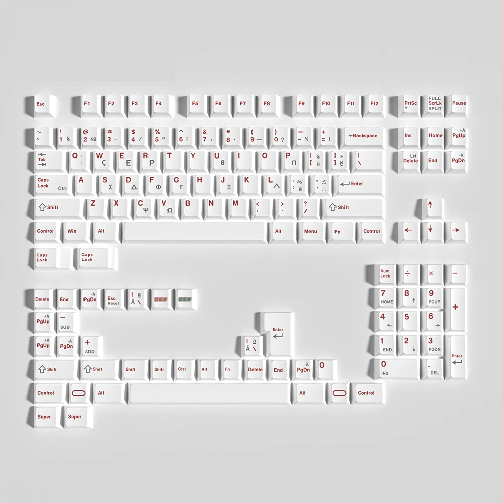 Soulcat-teclados Sublaterais de Impressão com Tintura Pbt Grego Série Retro Russo 9009 Indústria Pesada Espessura de 17 mm Ponta Cereja - Imagem 5