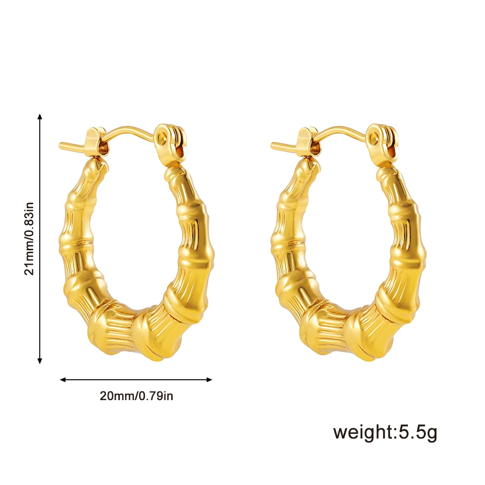 Gold Plated Chunky Hoop Earrings for Women
