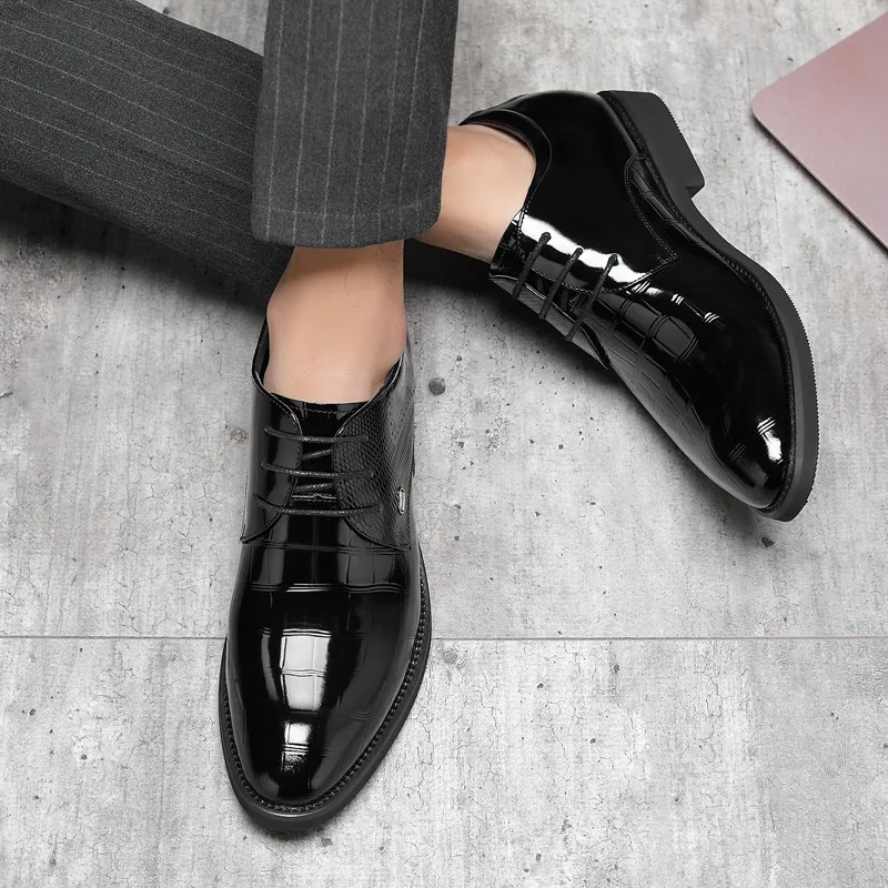 Fashion Business Dress Shoes For Young Men England Black Round Head fashion-business-dress-shoes-for-young-men-england-black-round-head