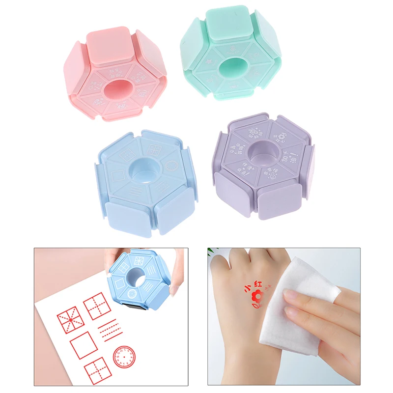 Self Ink Stamps Six-Side Seal Stamp Kids Educational Stamper Early Education Teachers' Teaching Children's Pinyin Revised