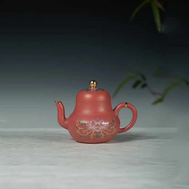 Chinese Style Raw ore powder mud Purple Clay Teapot, Creative Yixing Kung Fu Tea Set Household, Handmade, 200cc New, 1Pc