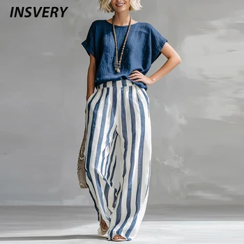 Vintage Striped 2 Piece Summer Casual Set 1