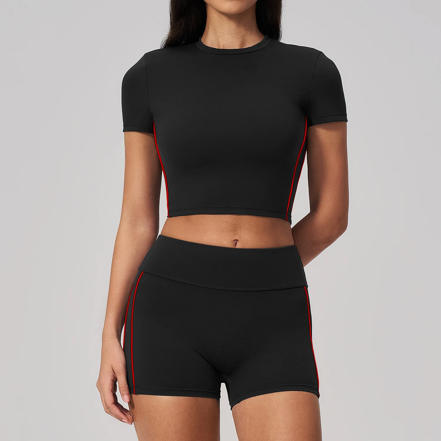 Yoga Sport Outfit For Woman Fitness Women's Two Pieces Short Pant Sets Suits Tracksuit Sportswear Woman Gym Yoga Workout Clothes 3