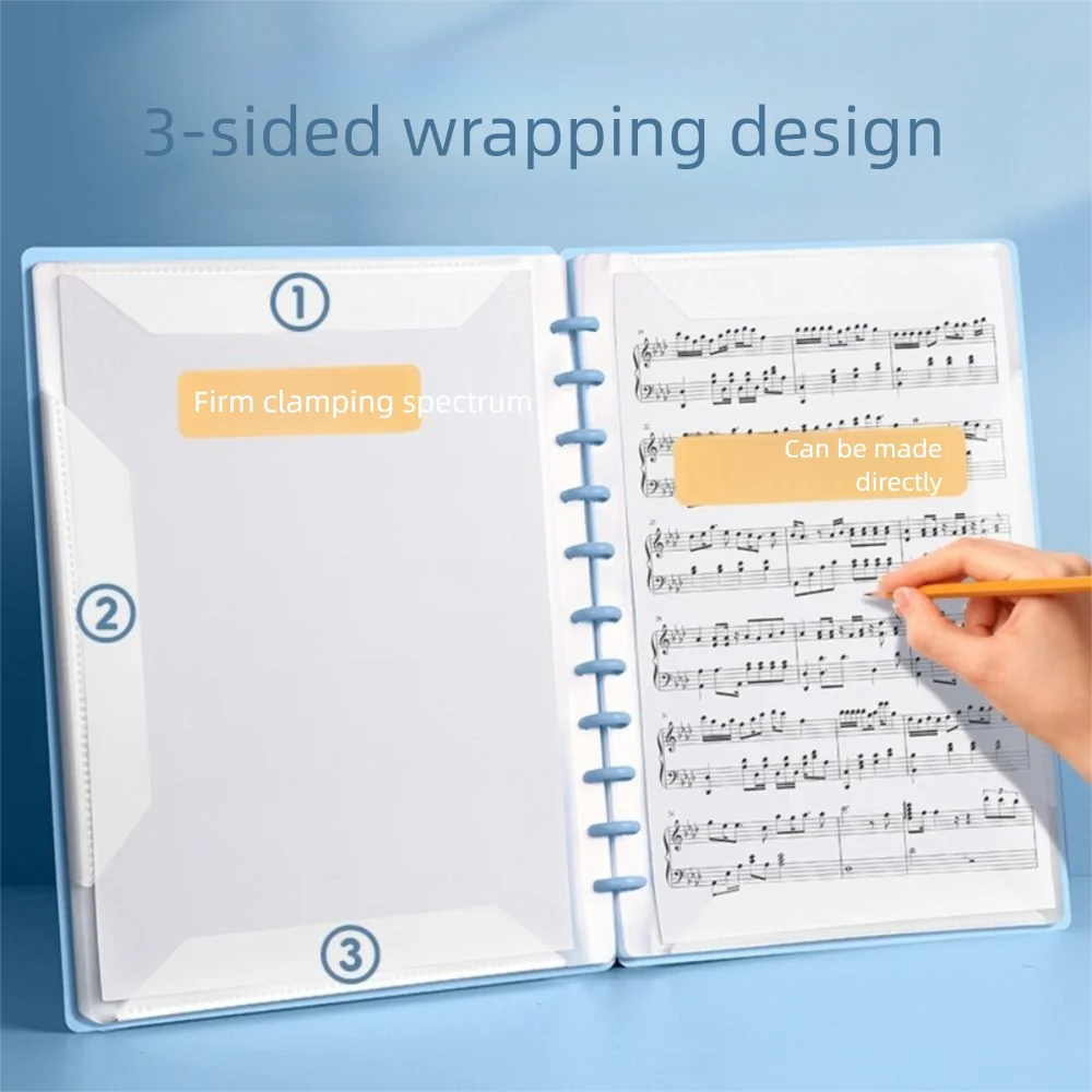 Transparent A4 Portable Music Score Folder - Flexible Plastic Sheet Organizer
