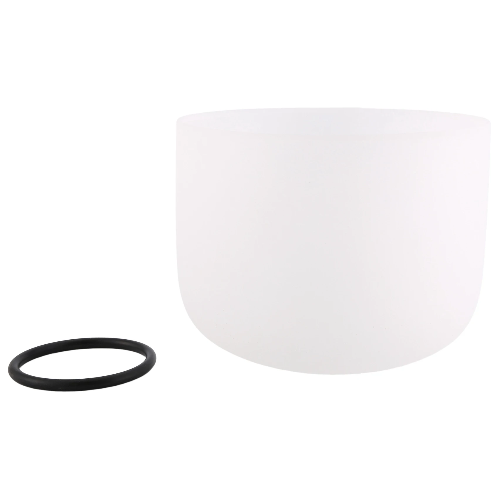 

8 Inch 432Hz Singing Bowl Perfect Sound Note a Third-Eye Chakra Frosted Quartz Crystal Meditation with Rubber