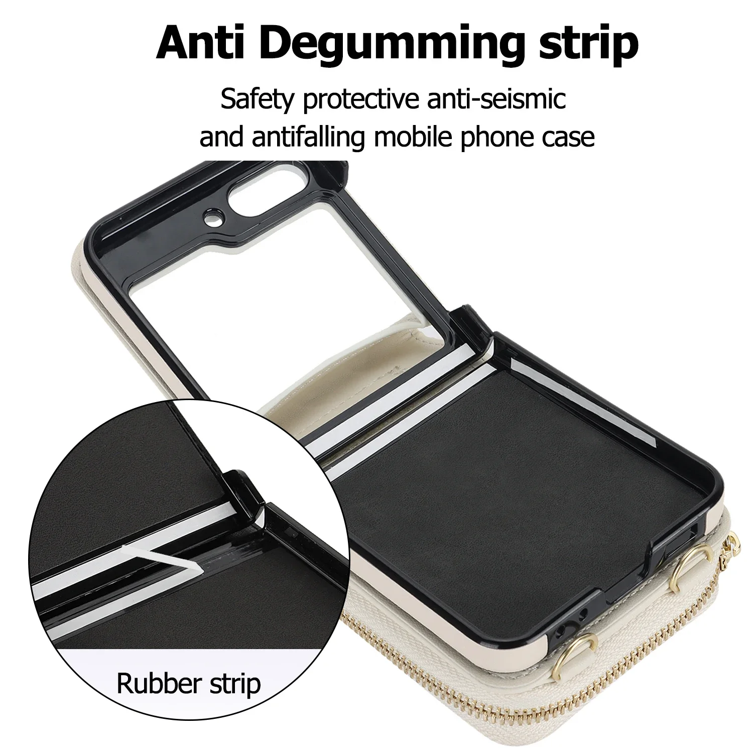 Elegant Crossbody Leather Wallet Case with Zipper Purse and RFID Protection