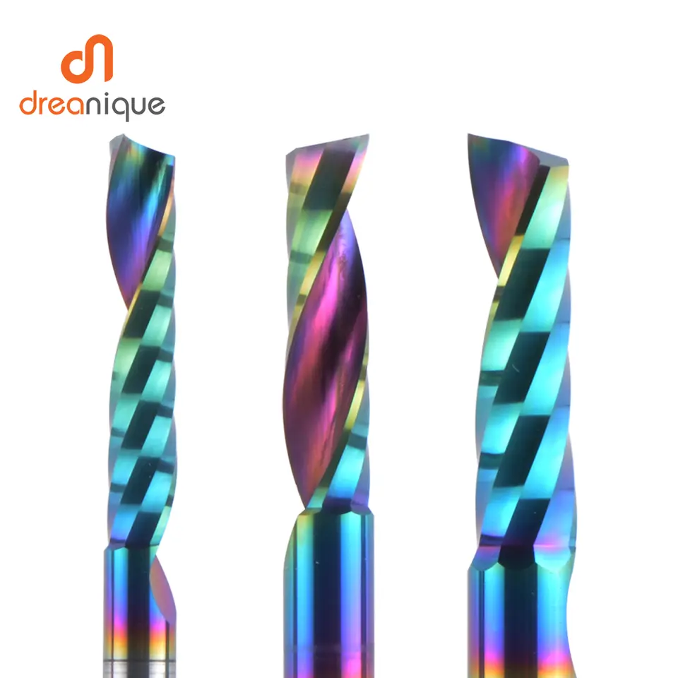 1pc AAAAA Single Flute Carbide Spiral End Mill 3.175,4,5,6mm Aluminum Milling Cutter Engraving Woodworking Acrylic DLC Coating image 2