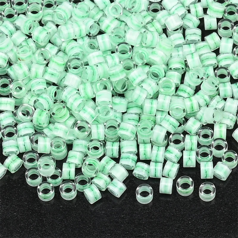 1000 Stück 2,5 mm japanische kleine Glasperlen mit Tintenmuster, Farbstoffkern, Mini-Handwerksperlen für französische Stickerei-Quasten-Zubehör – Detail 11
