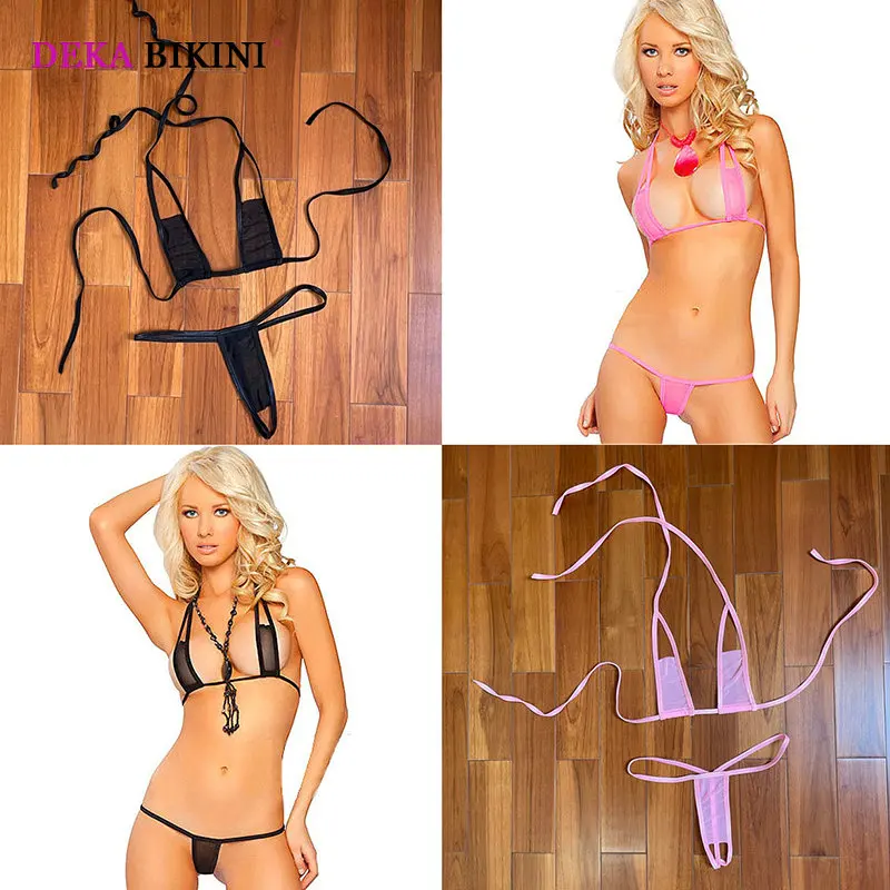 DE Damen Sexy Micro Bikini Rückenfrei Bademode Transparent Unterwäsche DE Damen Sexy Micro Bikini Rückenfrei Bademode Transparent Unterwäsche