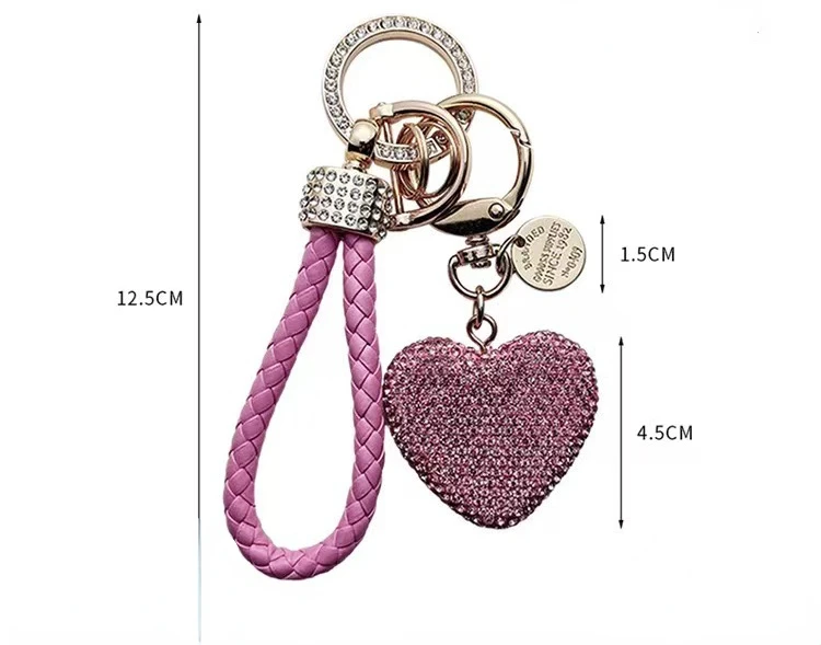 NEW Creative Ceramic Clay Full Diamond Love Key Chain