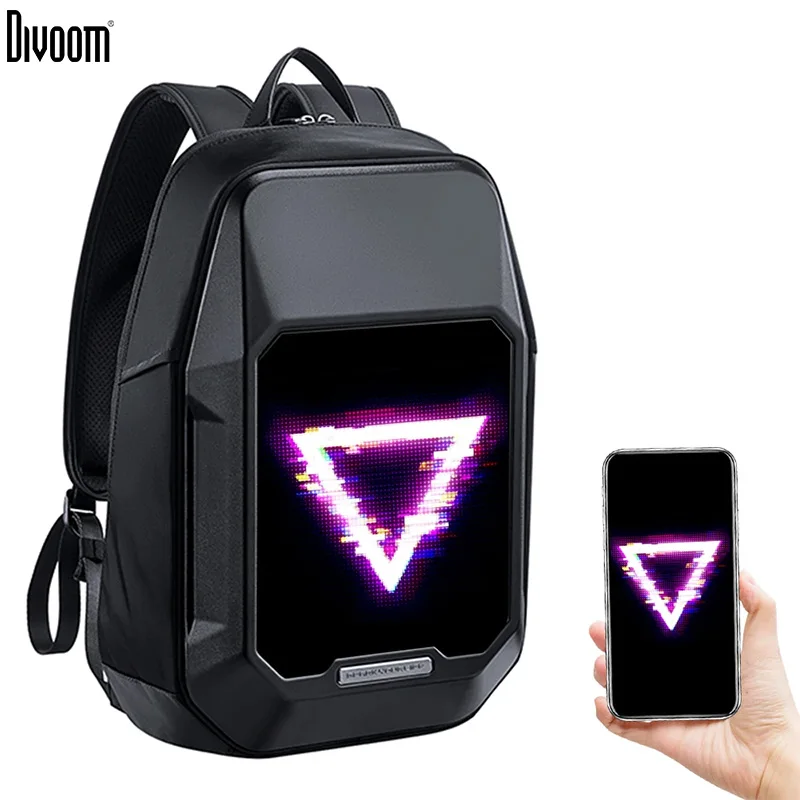 DIVOOM-男性用LEDディスプレイ付きラップトップバックパック