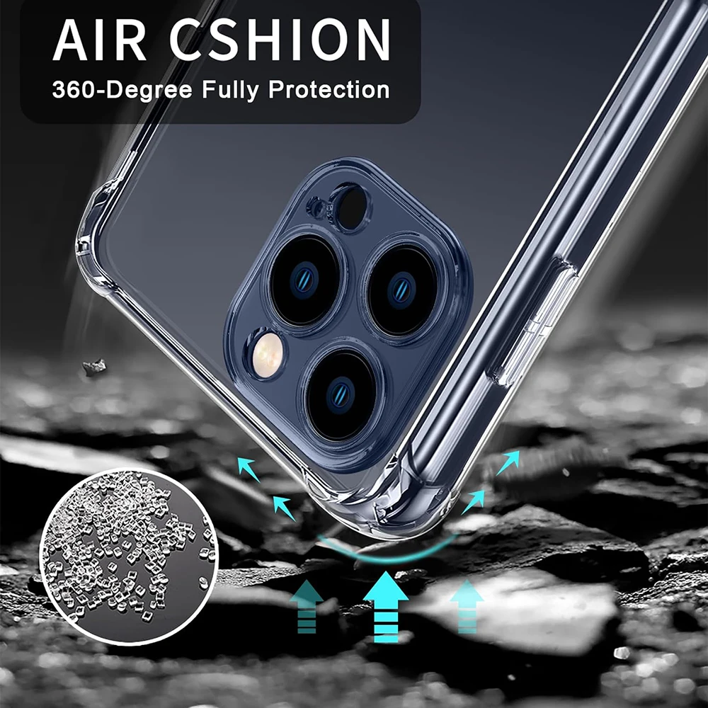 Shockproof Clear Silicone Back Cover Phone Case