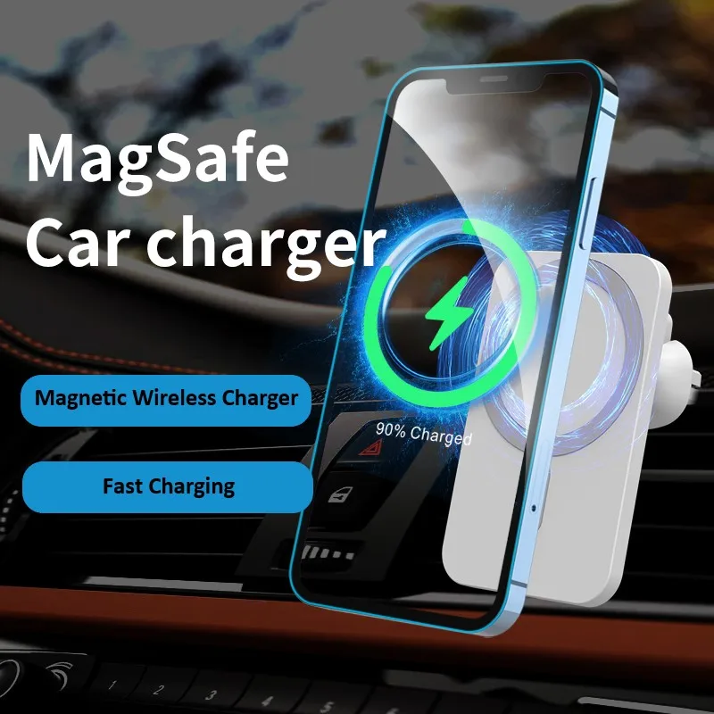 

Car Magnetic Wireless Charger Phone Holder Universal Wireless Charging Air Vent Stand Magsafe Car Charger for iPhone