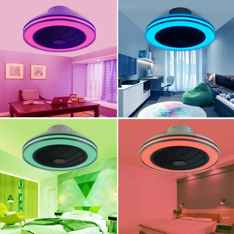 Plafoniera Con Ventilatore Telecomando Ventilatore Da Soffitto Con Luce Litglobe 50cm | Telecomando E APP | 6 Velocità | 3 Colori Dimmerabili Ventilatore Con Telecomando - Foto 5