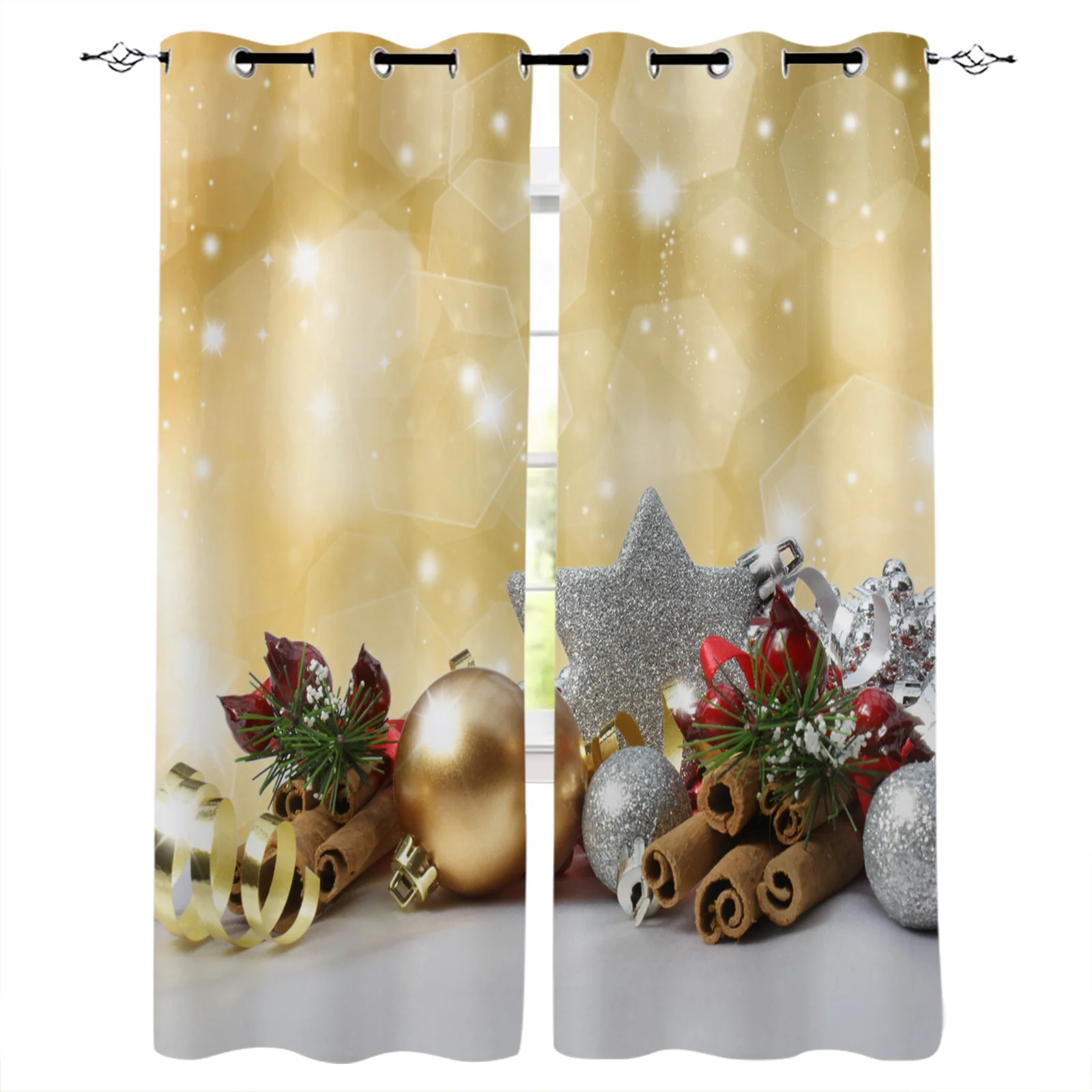 

Santa Claus Christmas Blackout Curtains Bedroom Living Room Kitchen Drapes Window Treatments Xmas Navidad Natal Home Decoration