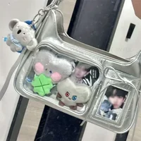 1Pc Black Y2k Harajuku Shoulder Bags Kawaii Japanese Fashion Transparent ItaBag JK Uniform Bag Korean Style School Crossbody Bag 2