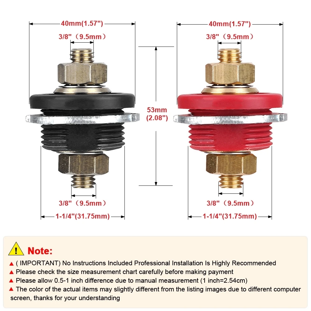 Power distribution block cable connector kit 3/8 stud remote battery power junction connecto heavy duty 300A 24V post terminal kit for car camping RV truck boat circuit tool