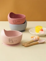 3PCS Custom Baby Feeding Set Spoon Fork BPA Free Silicone Suction Bowl For Toddlers Self Feeding Training Children's Tableware 2