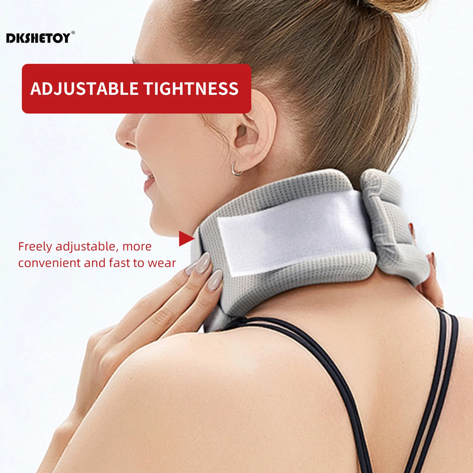 Soft Foam Neck Brace Support Adjustable Braces with Replacement Cover for Home School Office Travel 2