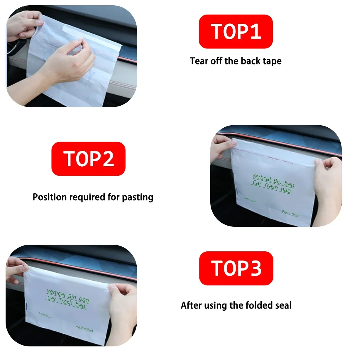 20 40 100pcs Strong Tear Resistant Car Specific Garbage Bag with High Quality High Temperature Resistance and Seamless Adhesion