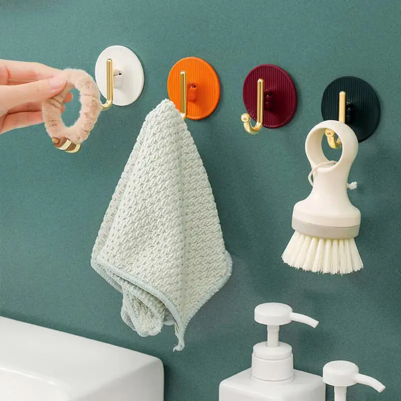 4pcs Hanging Storage Rack Home Decoration Bathroom Organization Wall Hanger For Towel Clothes Robe Hooks Bathroom Hardware