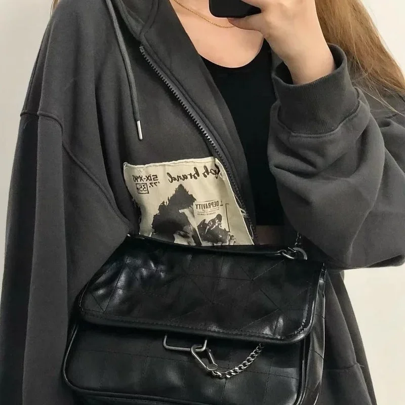 Felpa Con Cappuccio Con Cerniera Y2K Angel Print, Manica Lunga - Foto 5