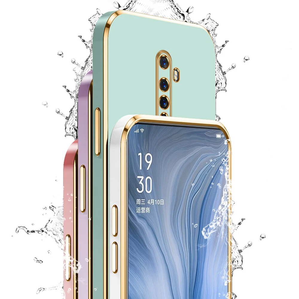 Luxury Square Plating ShockProof Silicone Back Cover