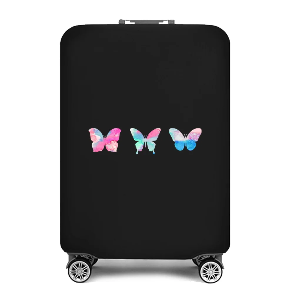 Travel Suitcase Protective Cover 18''-28'' Travel Accessories Elastic Luggage Trolley Case Butterfly Printed Dust Cover
