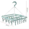 32 Clips Folding Clothes Hanger Children Adults Pants Dryer Windproof Socks Underwear Plastic Drying Rack Home Accessory 6