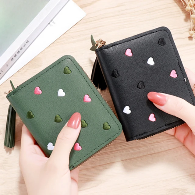 1PC Women Small Wallet Ladies Mini Tassel Wallet Cute Girl Short Zipper  Lovely Pu Leather Coin Purse Female Hand Wallet Purse - AliExpress