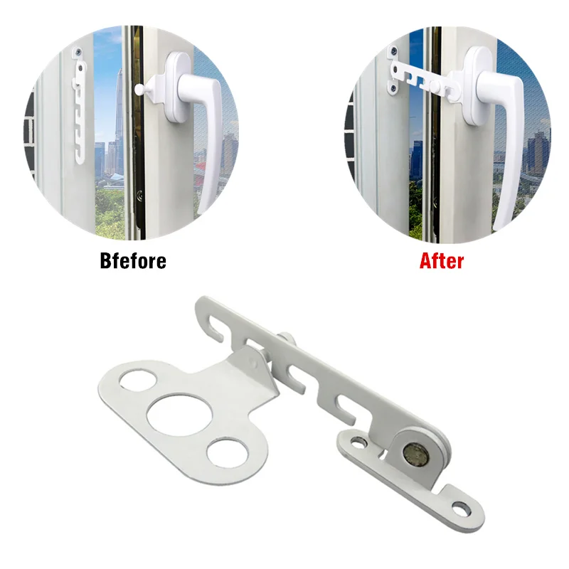 New All Metal Door Wndows Limiter Latch 4 Adjustable Angles Casement Window Position Stopper Child Safety Strap Lock Wind Brace