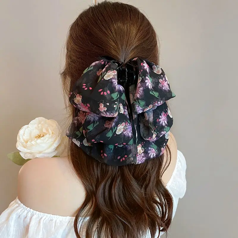 Frauen Mädchen exquisite süße Haarband Haarschmuck Haars pange Teenager Kopf bedeckung Bowknot mehrfarbige Schichten Haar Krallen