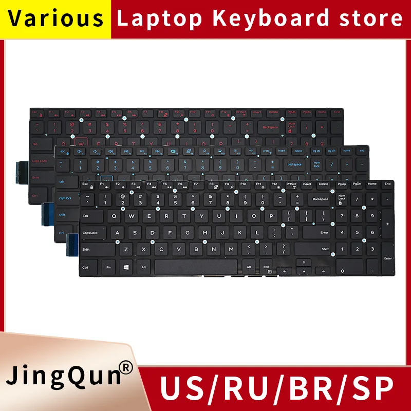 Teclado ru para Dell Dell g3 3590 3579 3779 3593 g5 5500 5565 5567 5570 5590 5575 5770 5775 g7 7588 7570 7580 7587 7566 7778