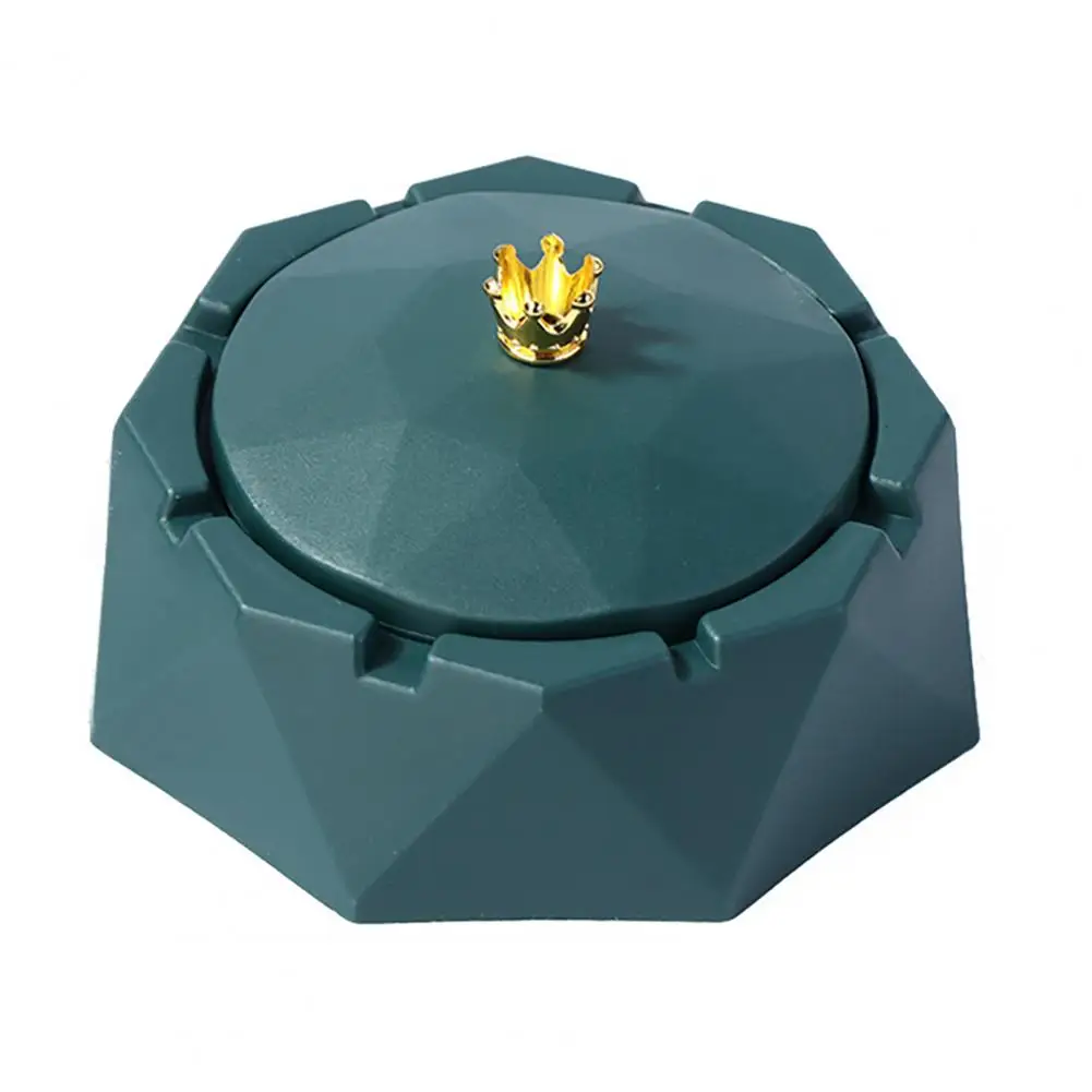 Artistic Decoration Ashtray Modern Ashtray Nordic Style Geometry with Lid Windproof Stainless Steel for Home for Indoor