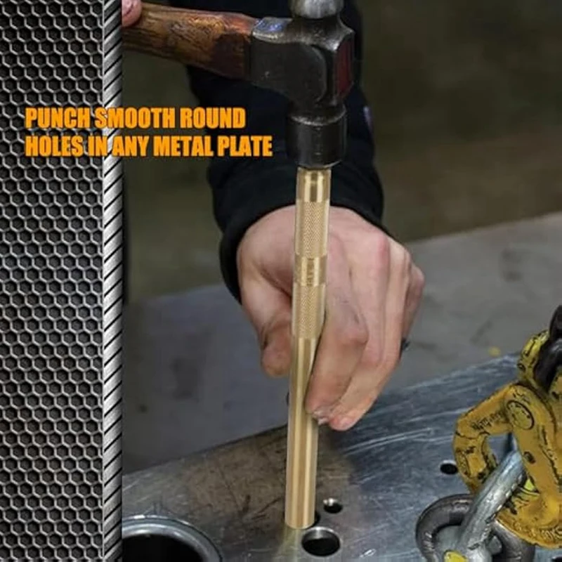 Brass Drift Punch Tool Set 5 Piece With 1/4 Inch, 3/8 Inch, 1/2 5/8 3/4 Inch Brass Drift Punches