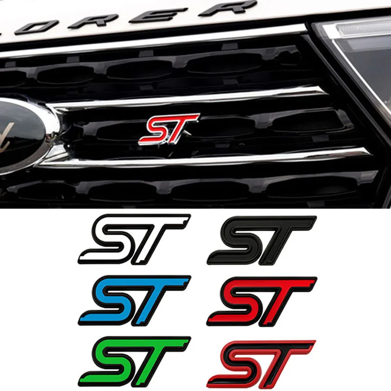 2 Black St Badge 3d Metal Emblem For Ford Fiesta Focus St-line
