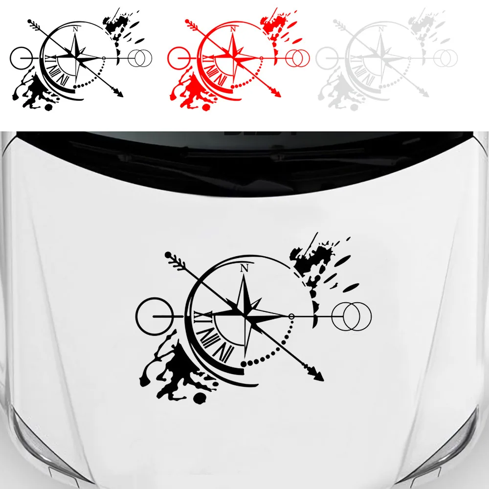 

Creative Compass Car Decal Off-road Vehicle Hood Sticker SUV Side Door Decorative